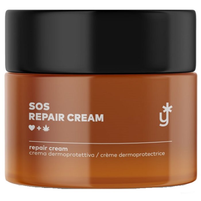 Biohempathy Sos Cream Crema Riparatrice Intensiva con Canapa Biologica Lenitiva Idratante per Pelle Secca e Irritata Viso e Corpo