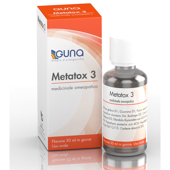 Metatox 3 Guna gocce orali 30 millilitri – medicinale omeopatico in gocce per drenaggio e depurazione dell’organismo