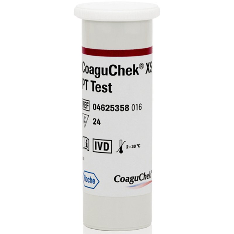 CoaguChek Strips per Test Tempo di Protrombina 24 Strisce Reattive per Coagulazione del Sangue