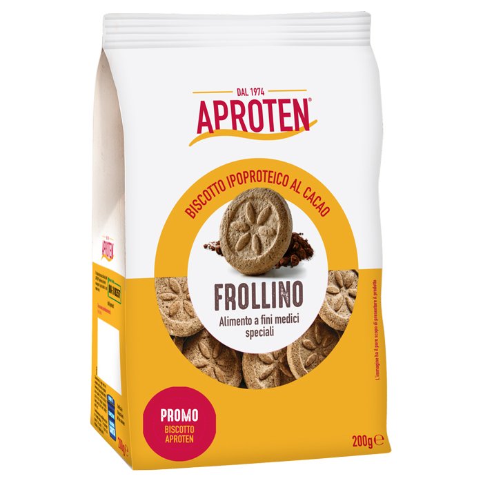 APROTEN Frollino Cacao 200 g - Biscotti a basso contenuto proteico con edulcoranti