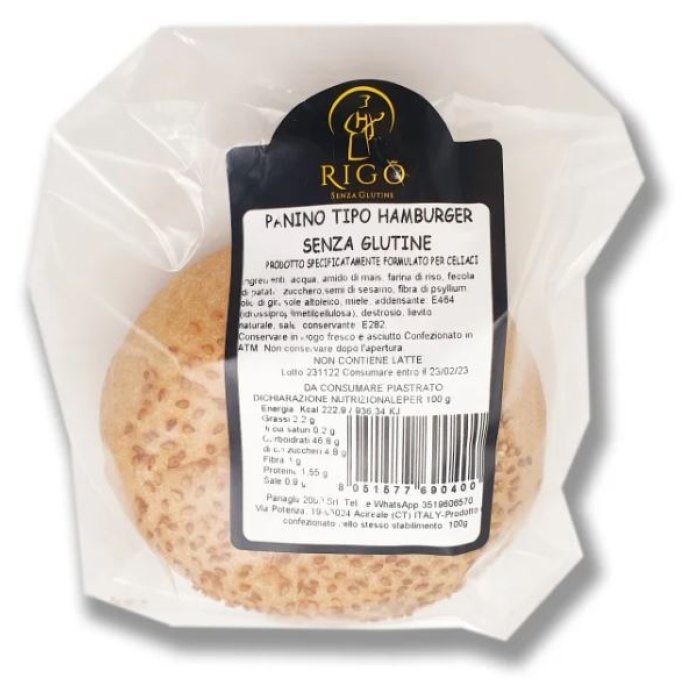Rigo Panino tipo hamburger senza glutine - pane per hamburger per celiaci