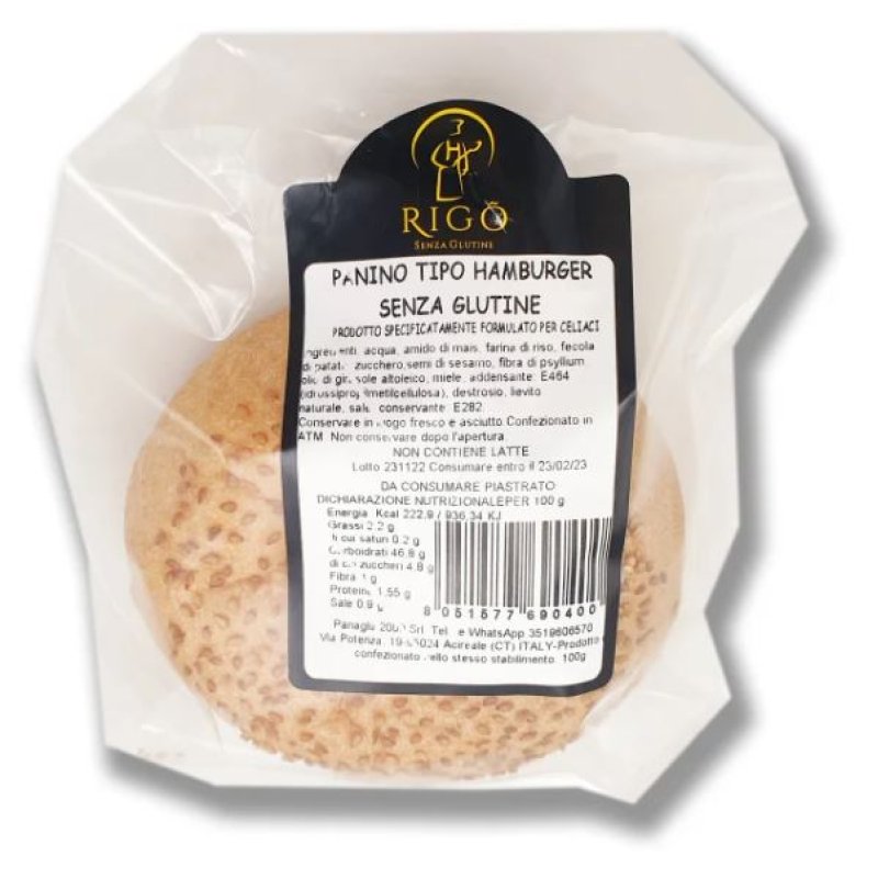 Rigo Panino tipo hamburger senza glutine - pane per hamburger per celiaci