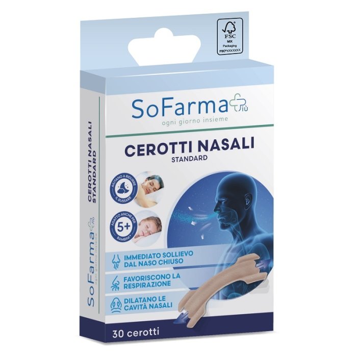 Sofarma+ cerotti nasali standard 30 pezzi