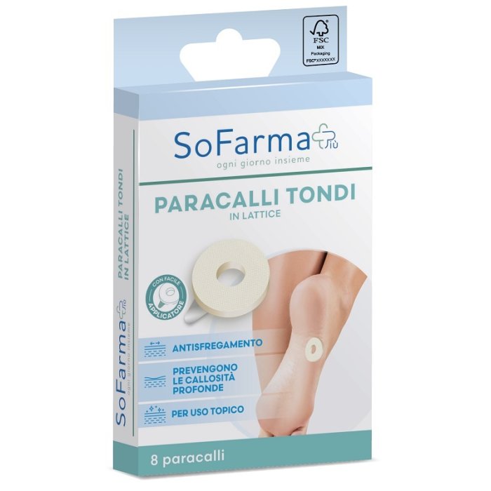 Cerotto paracalli tondo 8 pezzi SF+ - cerotti paracallo per protezione da calli e duroni