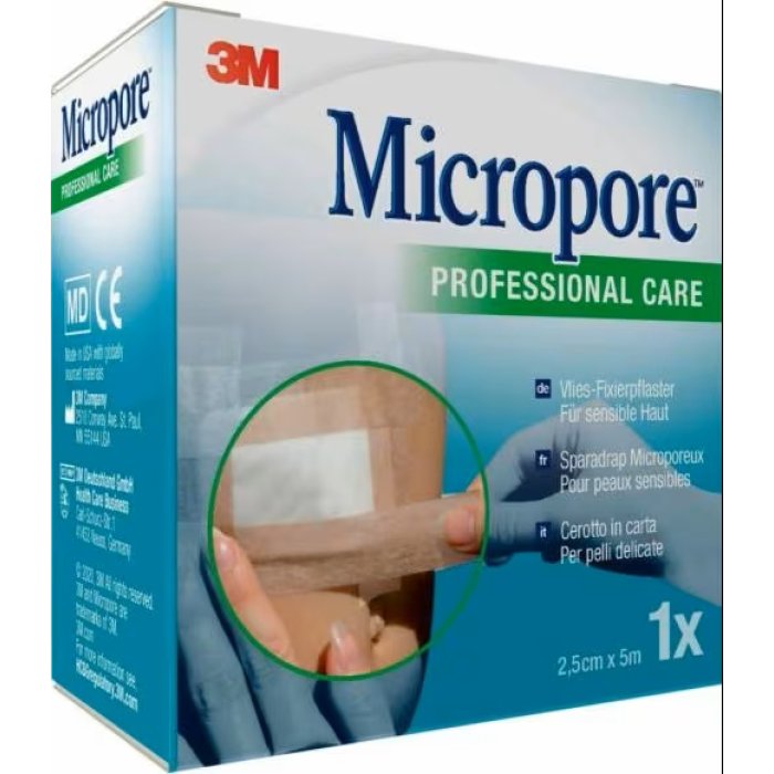 3M Micropore Cerotti in Carta per Pelli delicate 2,5cm x 5m 1 pezzo