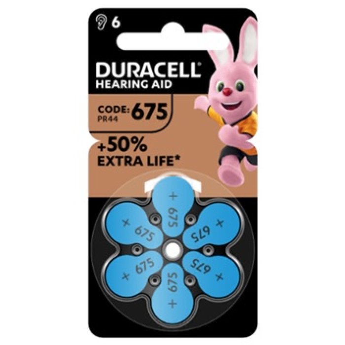 Duracell Easy Tab 675 Blu Batterie per Apparecchi Acustici a Lunga Durata