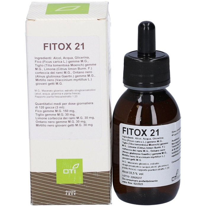 Fitox 21 Gocce 100 Millilitri OTI Integratore Naturale Drenante e Depurativo