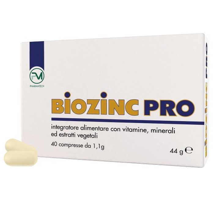 Bio Zinc Pro Integratore di Zinco 40 Compresse | Supporto Sistema Immunitario, Pelle e Capelli