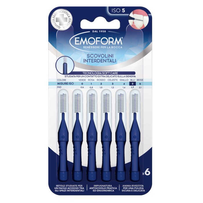 Emoform Scovolini Interdentali blu Iso 5 6 Pezzi