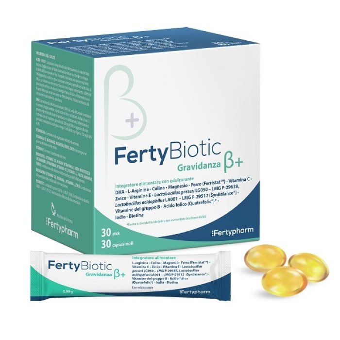 Biocure Fertybiotic Gravidanza Beta+ Integratori per gestanti 30 stick + 30 capsule