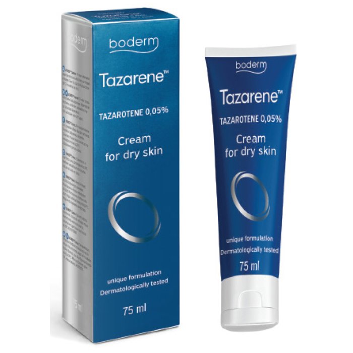 TAZARENE Crema 0,05% 75 ml Trattamento Topico per Acne and Psoriasi Pelle Grassa a Tendenza Comedonica