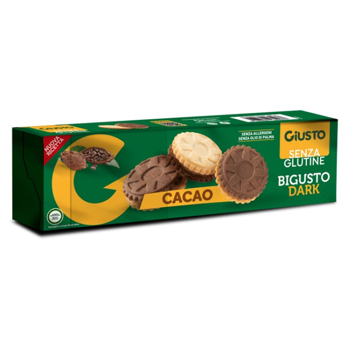 Giusto senza glutine Bigusto Dark 120 g - biscotti senza glutine al cacao