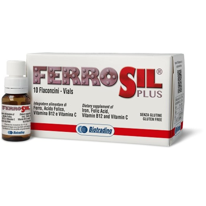 Ferrosil Plus Integratore di Ferro con Vitamina C e Acido Folico 10 Flaconcini Orali