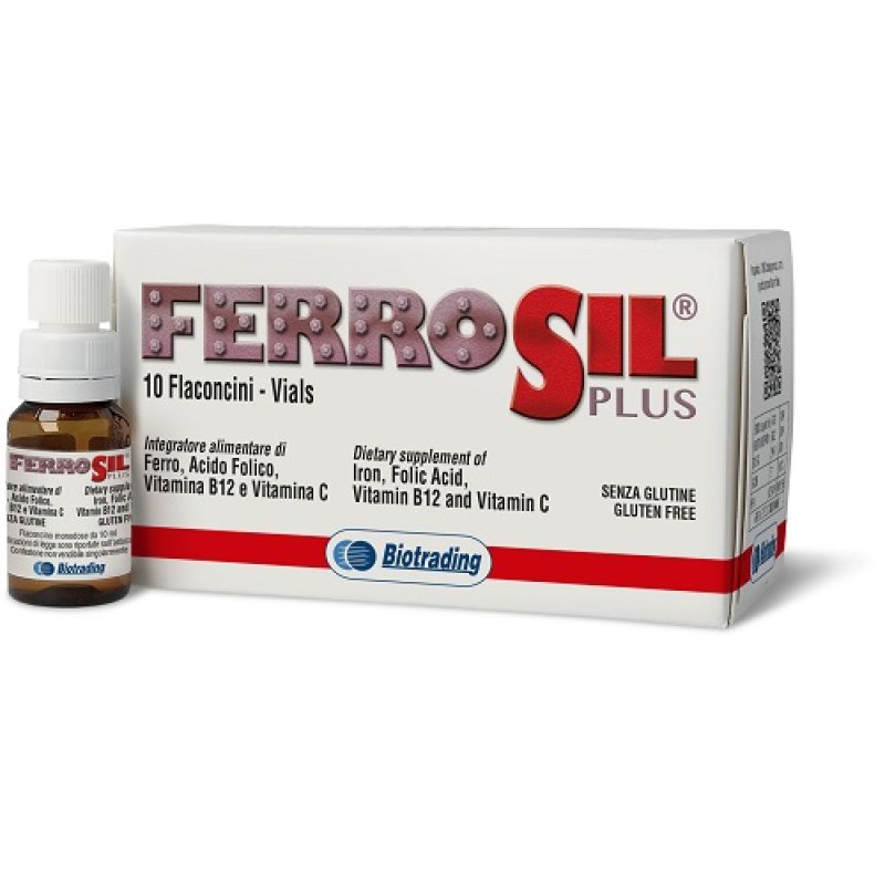 Ferrosil Plus Integratore di Ferro con Vitamina C e Acido Folico 10 Flaconcini Orali