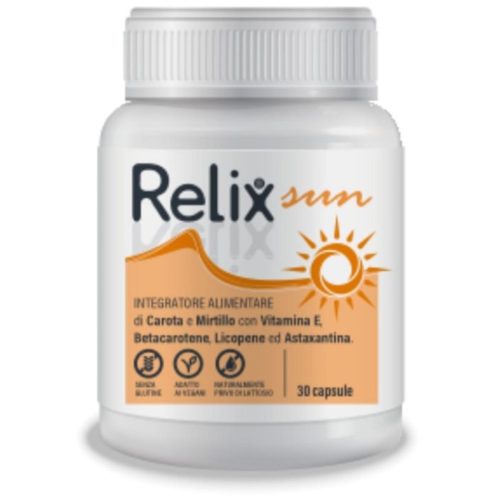 Relix Sun 30 Capsule Integratore Solare per Abbronzatura Intensa e Protezione della Pelle con Antiossidanti Naturali