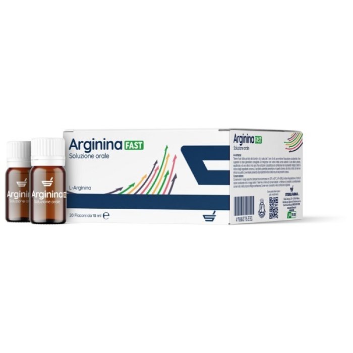 Arginina Fast Integratore in 20 Flaconi Orali a Pronto Assorbimento per Energia, Circolazione e Performance Sportiva