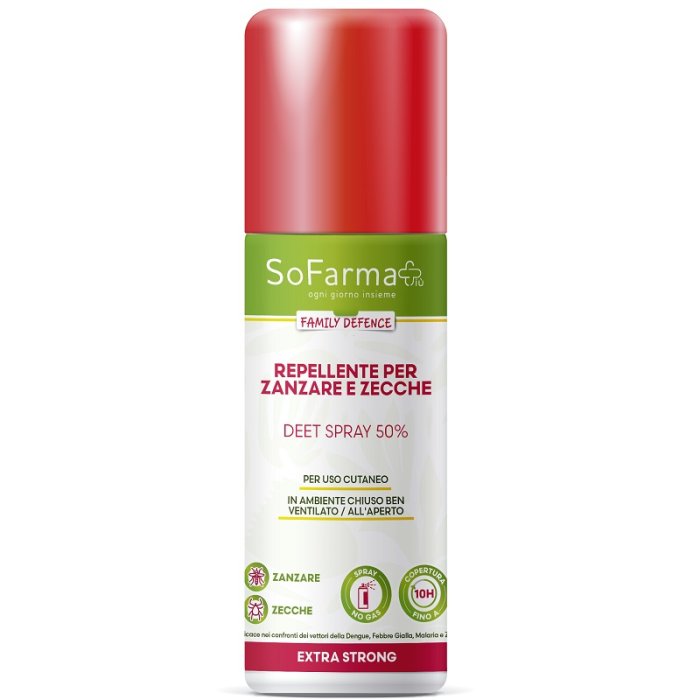SoFarma repellente zanzare e zecche 75 ml con DEET 50%