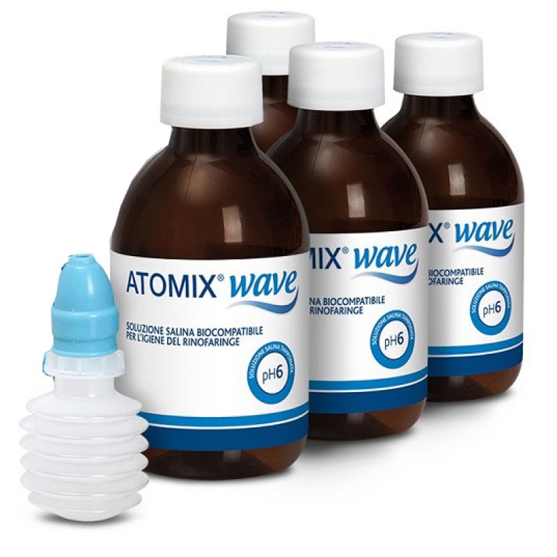 Atomix Wave - Sistema Innovativo per l'Igiene della Cavità Rinofaringea 4 flaconi