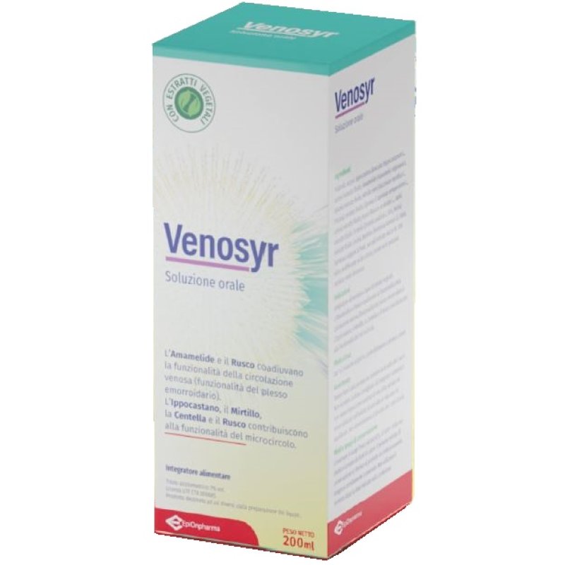 Venosyr Sciroppo 200 ml Integratore per la Circolazione Venosa di Cani e Gatti Zoo