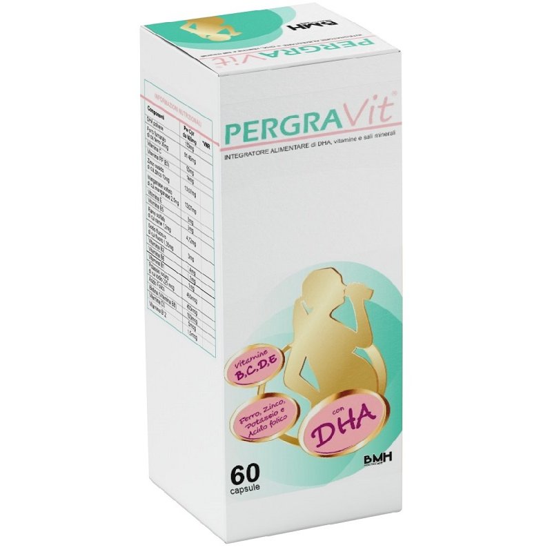 Pergravit 60 Capsule (Cps) Integratore Alimentare per Gravidanza e Allattamento con Vitamine e Minerali