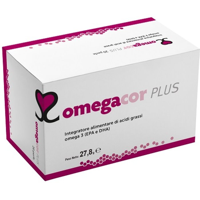 Omegacor Plus Integratore di Acidi Grassi Omega Tre 20 Perle per Benessere Cardiaco e Controllo del Colesterolo