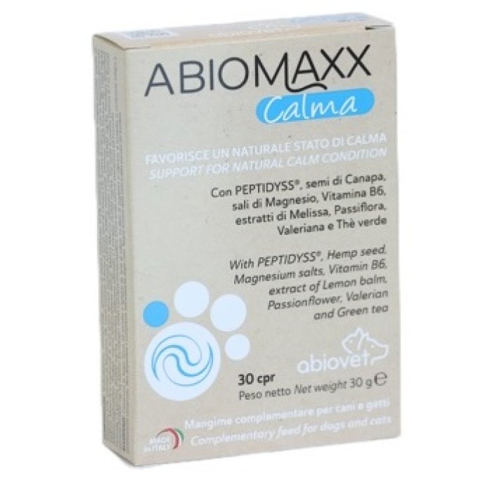 Abiomaxx Calma 30 Compresse Integratore Naturale per Rilassamento, Benessere Mentale e Riduzione dello Stress