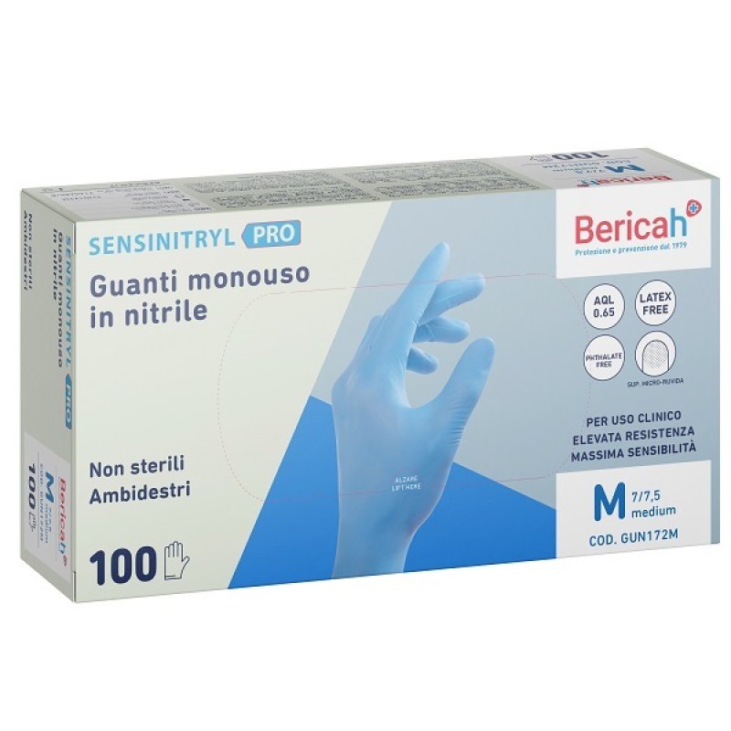 Guanti nitrile M 100 pezzi Sensinit Pro - guanti monouso senza lattice