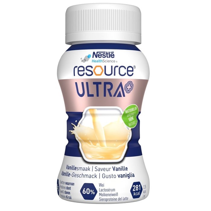 Resource Ultra+ vaniglia 4 bottiglie - bevanda nutrizionale iperproteica gusto vaniglia