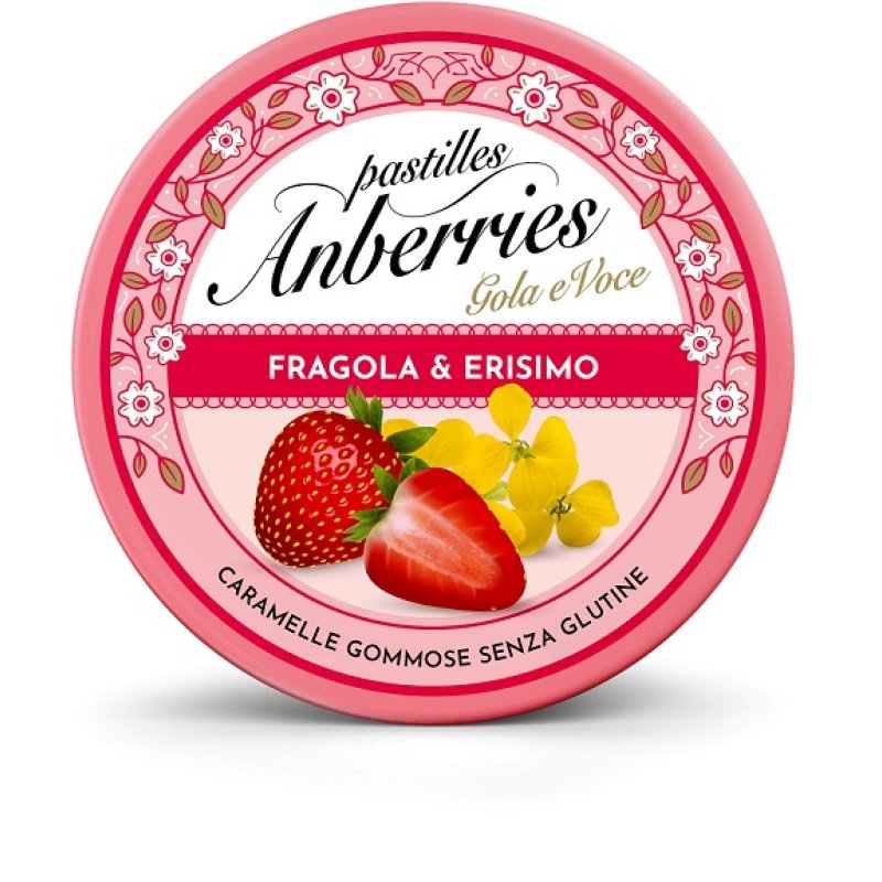 Anberries Gola e Voce Pastiglie Gommose Fragola e Erisimo 50g