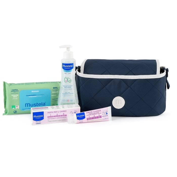 Mustela Beauty Passeggino Cofanetto Regalo Fluido Detergente Senza Risciacquo 300ml + Pasta Cambio 150ml + 60 Salviettine
