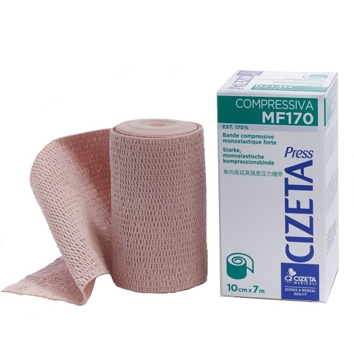 CZ Press Benda MF170 7m x 10cm - Benda Monoelastica Forte a Compressione Cizeta Medicali