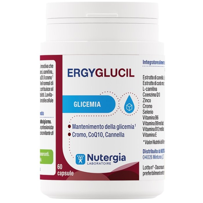 Ergyglucil 60 capsule - Integratore alimentare con cannella, cardo mariano, L-carnitina e coenzima Q10
