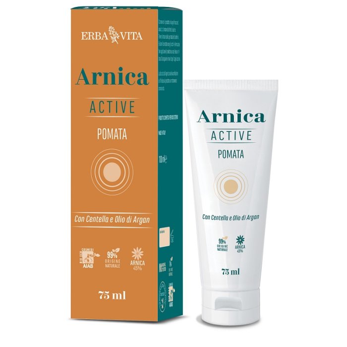 Pomata Arnica Active 75 ml – Crema Naturale Lenitiva per Dolori Muscolari, Contusioni e Traumi Sportivi