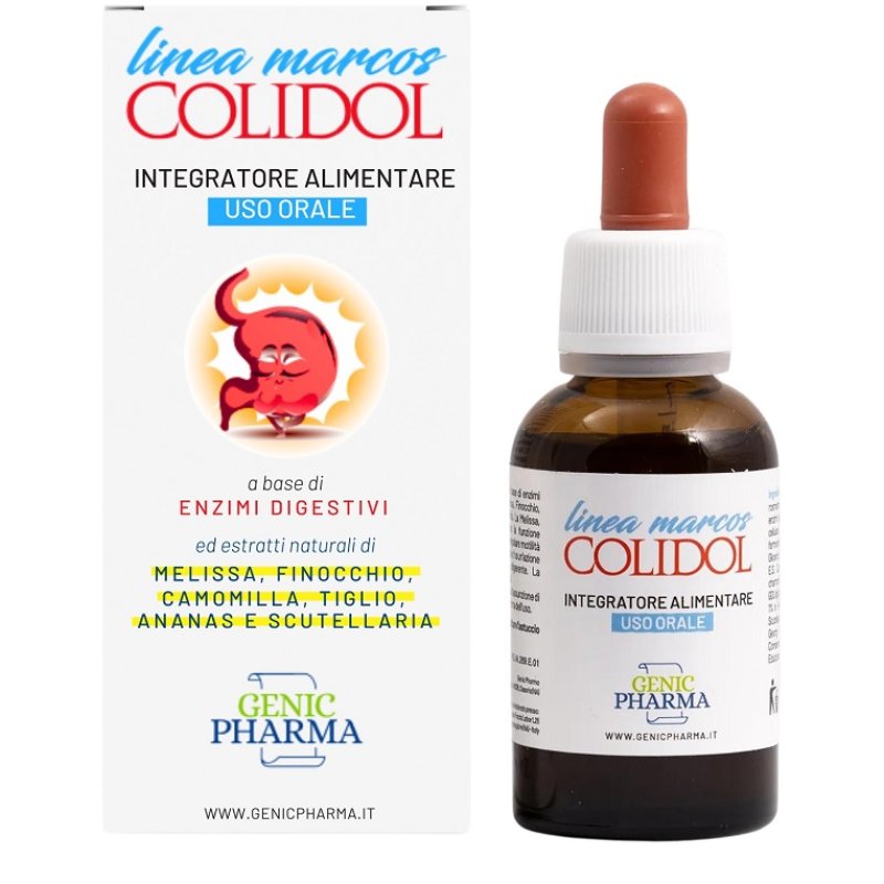 Colidol Genic Gocce Orali 30 Millilitri Integratore Alimentare a Base di Estratti Vegetali per il Benessere Gastrointestinale
