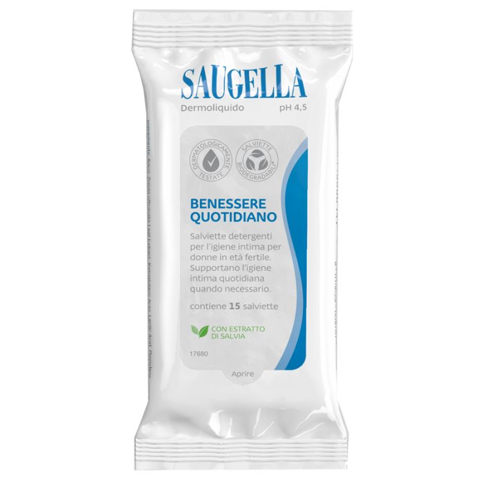 Saugella Dermoliquido salviettine 15 pezzi - salviette intime delicate