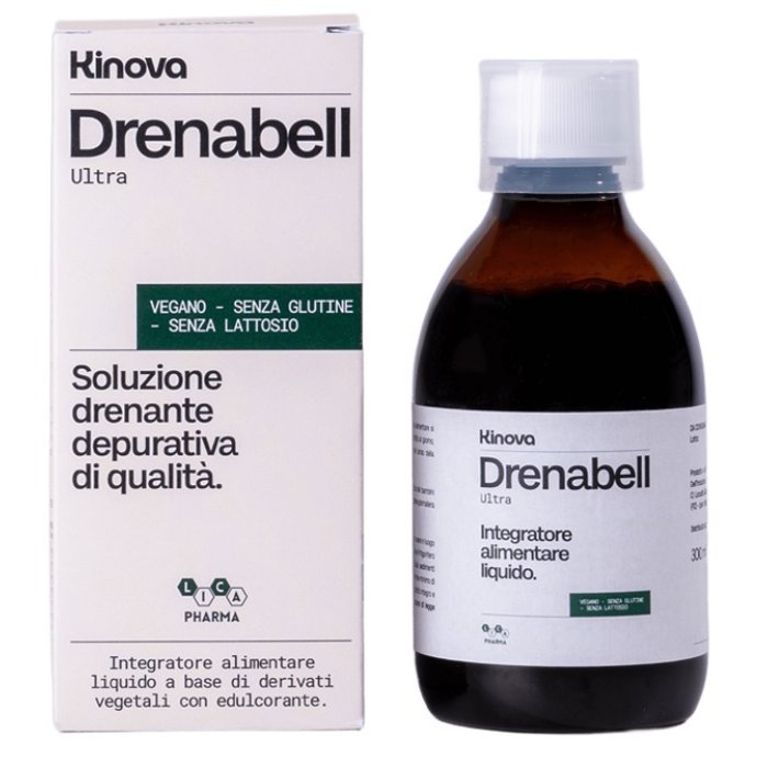 Drenabell Ultra Integratore Drenante Liquido 300 Millilitri per Gambe Leggere e Depurazione dai Liquidi in Eccesso