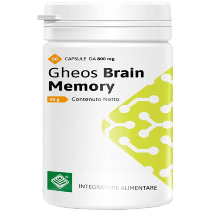 Gheos Brain Memory Integratore Alimentare per Memoria, Concentrazione e Funzioni Cognitive 60 Capsule
