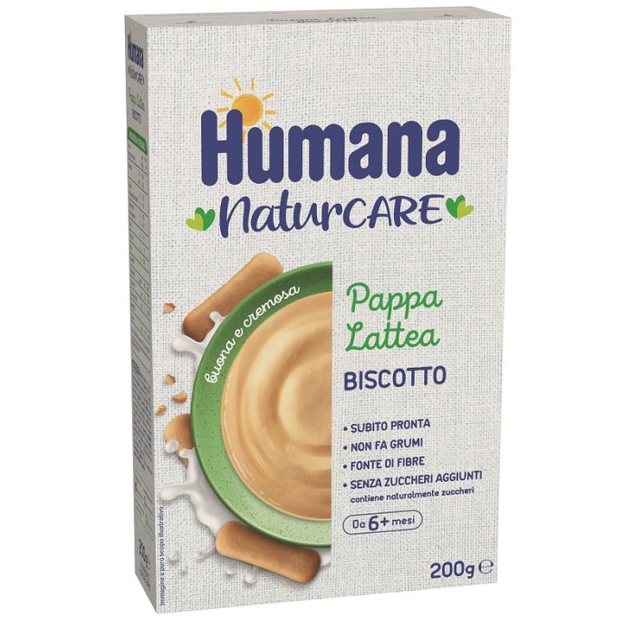 Humana Pappa Lattea ai Biscotti 200 g – Crema di Cereali per Neonati e Prima Infanzia