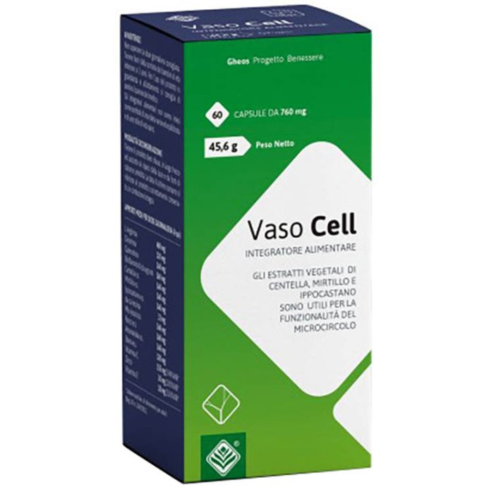 Vaso Cell Integratore 60 Compresse 760 mg per Circolazione Venosa, Gambe Leggere e Cellulite