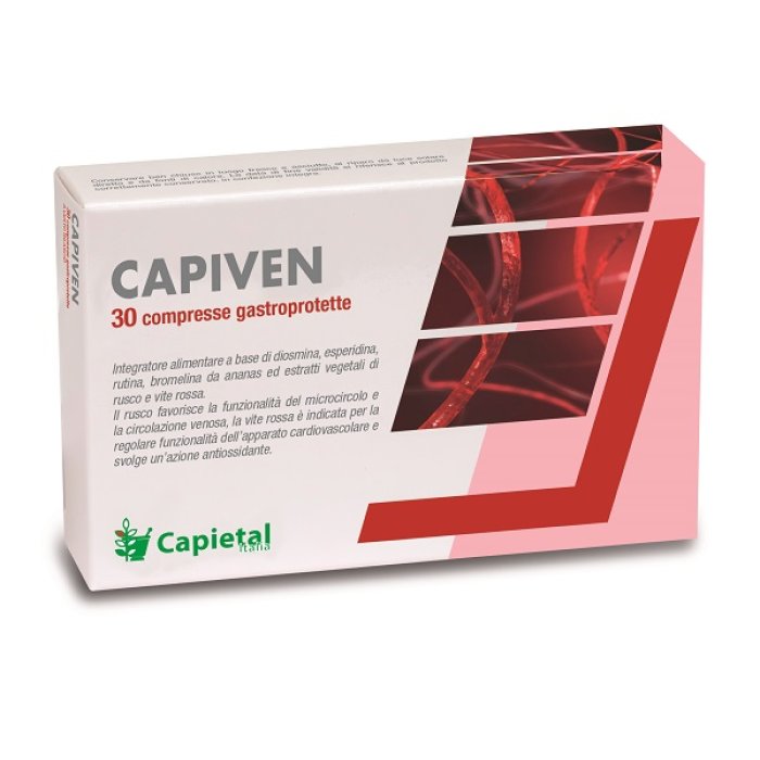 Capiven 30 Compresse Integratore per Circolazione Venosa, Microcircolo e Gambe Leggere
