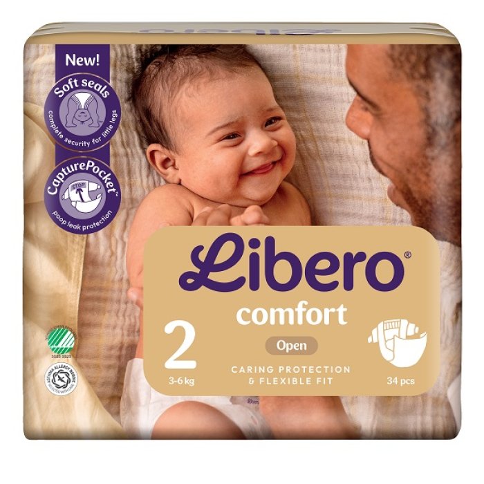 Libero Comfort - Pannolino Per Bambini Taglia 2 3-6 Kg 34 pannolini