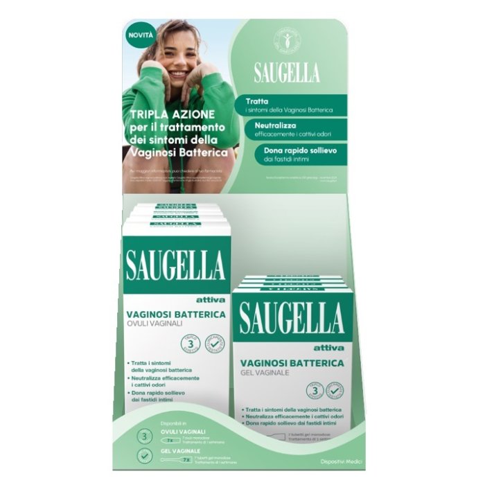 Saugella Expo Banco Trattamento Intimo Donna con Ovuli e Gel 10 Pezzi