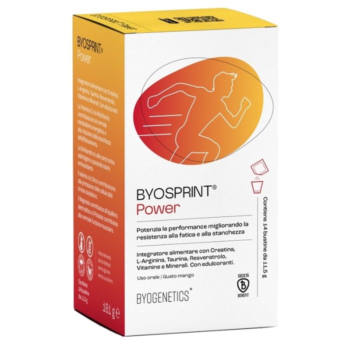 Byosprint Power 14 bustine - integratore con creatina, arginina e taurina per energia fisica e mentale