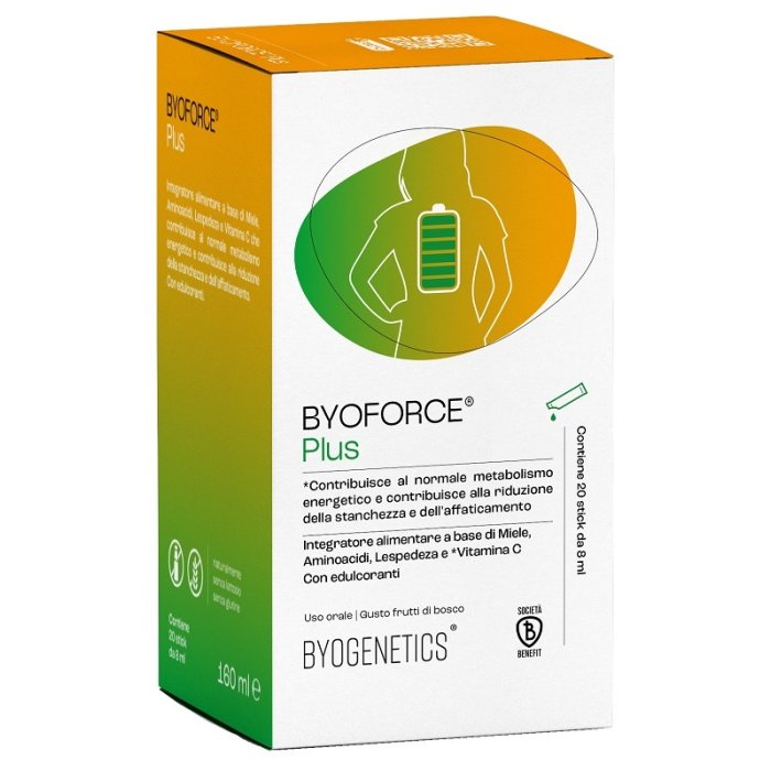 Byoforce Plus 20 stick - integratore con miele, aminoacidi e vitamina C per metabolismo energetico e stanchezza