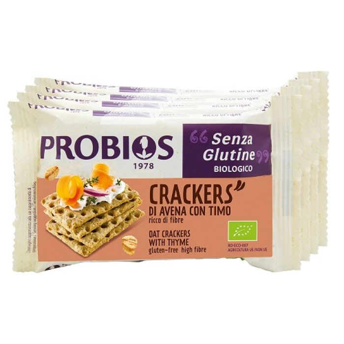Probios crackers avena e timo 4 pezzi - crackers biologici con avena e timo