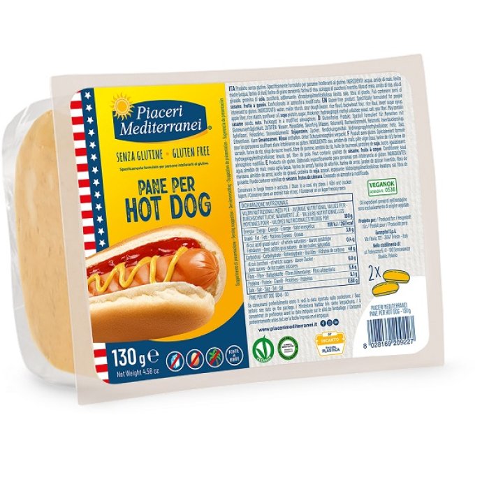 Piaceri Mediterranei pane hot dog 130 g senza glutine - panini per hot dog morbidi