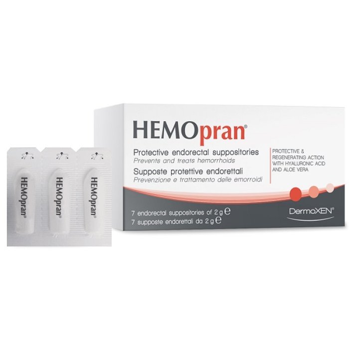 DermoXEN HEMOpran supposte protettive endorettali 7 pezzi 2 g per emorroidi