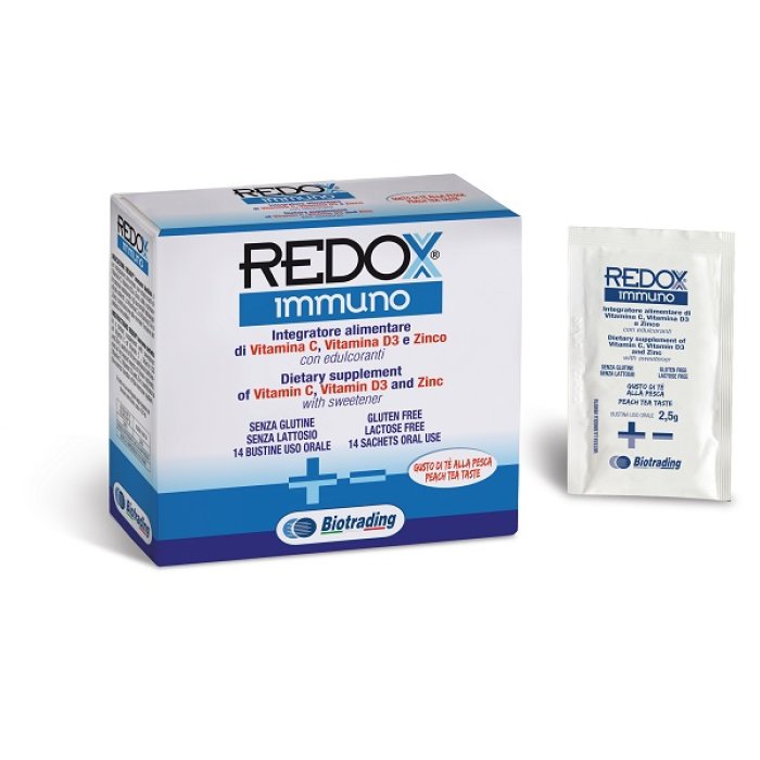 Integratore Alimentare Redox Immuno 14 Bustine per Difese Immunitarie e Azione Antiossidante con Vitamina C e Zinco