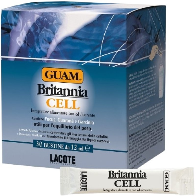 Guam Britannia Cell Integratore Riduzione Inestetismi della Cellulite,30 Bustine