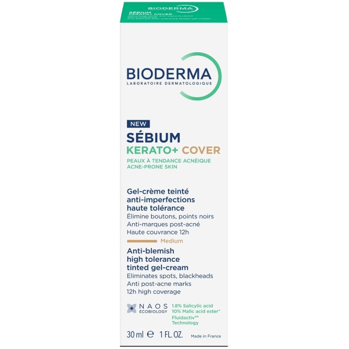 Bioderma Sebium - Kerato+ Cover Gel Crema Colorata 2 in 1 Coprenza Elevata 30 ml